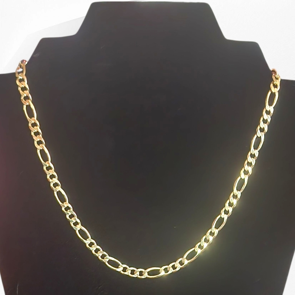 18k Brazilian Gold Filled Figaro Chain